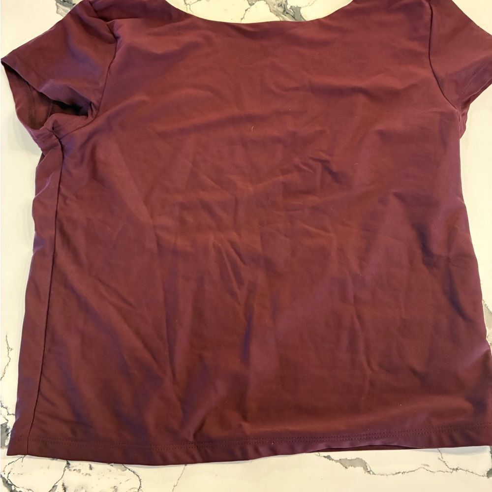 Wild Fable Burgundy Short Sleeve Top